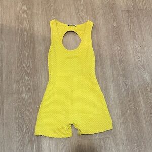 Zara Yellow Textured Romper